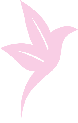 Stylized magenta hummingbird logo with smooth, flowing lines