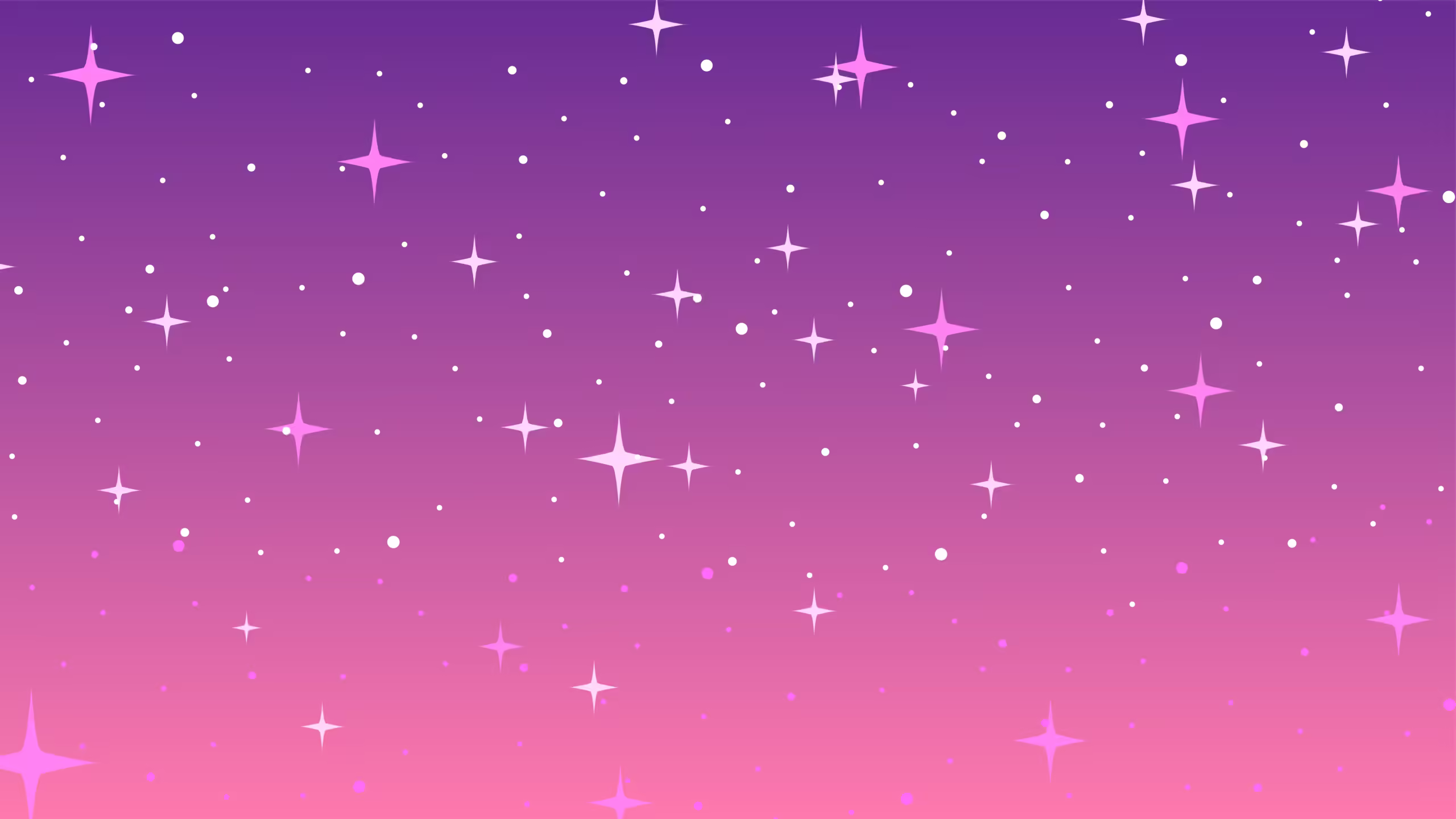 A digital illustration of a starry sky with a gradient background transitioning from deep purple at the top to soft pink at the bottom. Various sizes of white and pink twinkling stars are scattered throughout, creating a dreamy, celestial aesthetic.